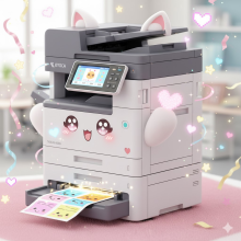 AI slop image of a cute little Kyocera.